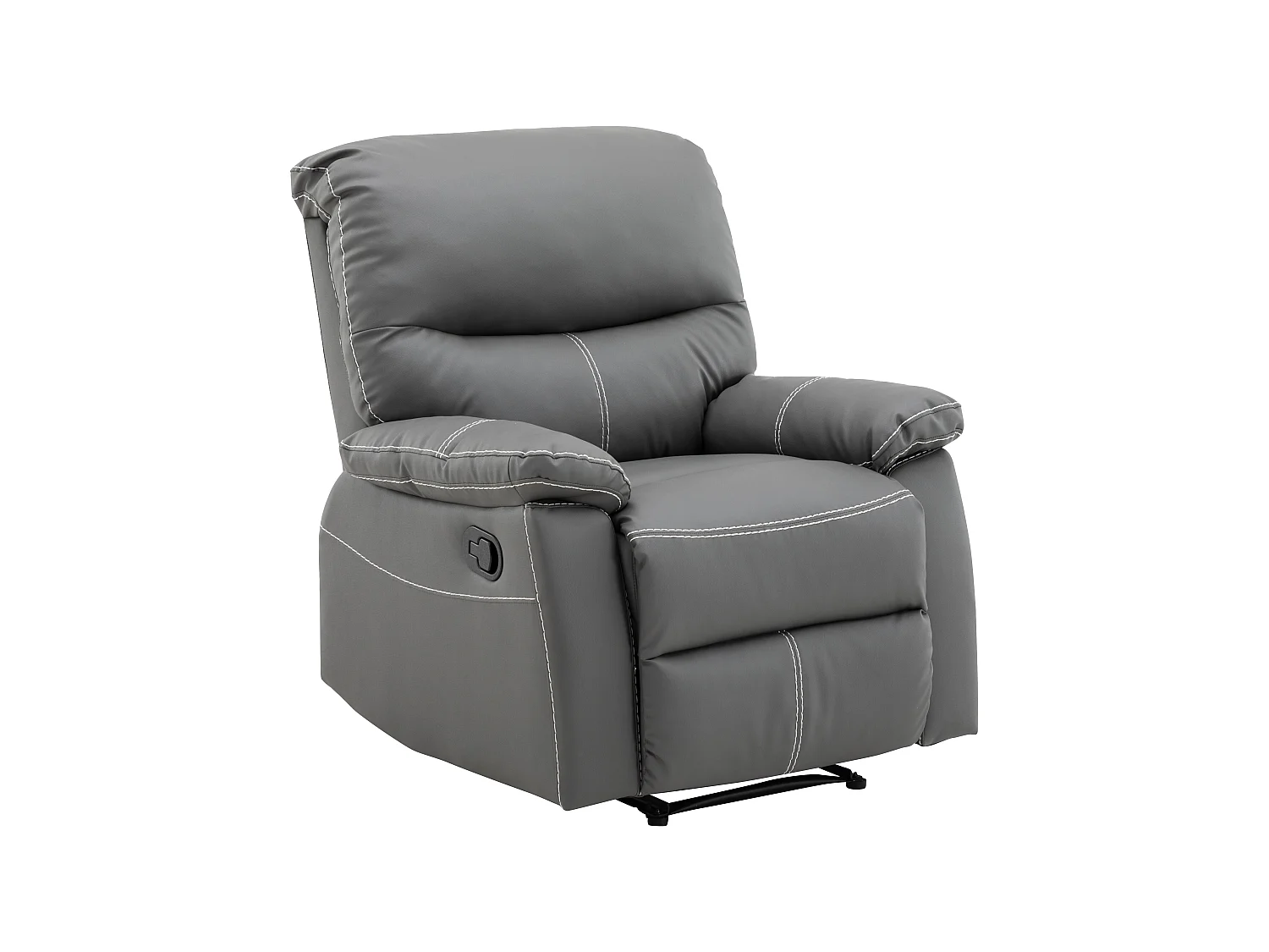 Canapés 3 places 2 places et un fauteuil relax en simili gris CANBY