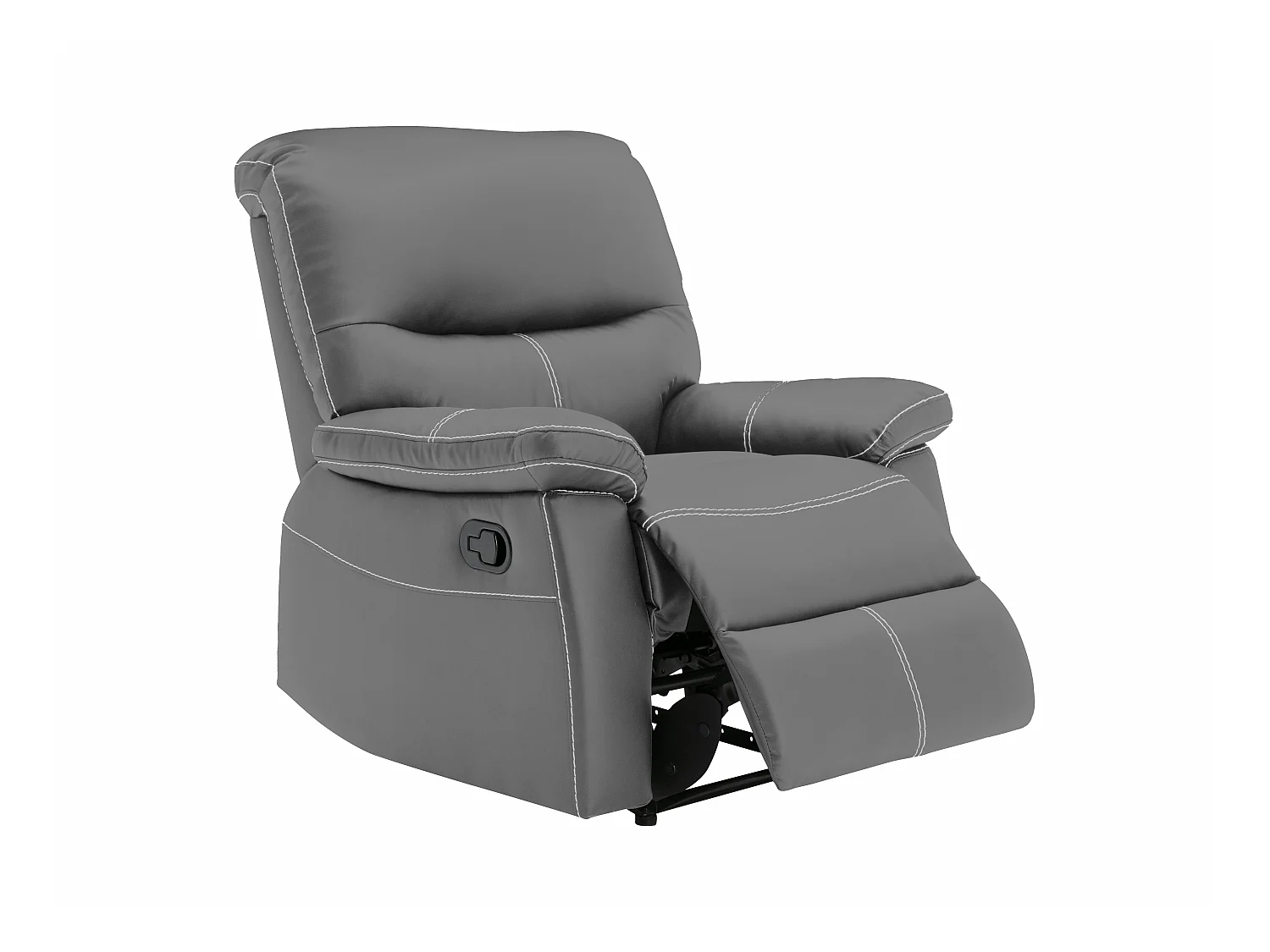Canapés 3 places 2 places et un fauteuil relax en simili gris CANBY