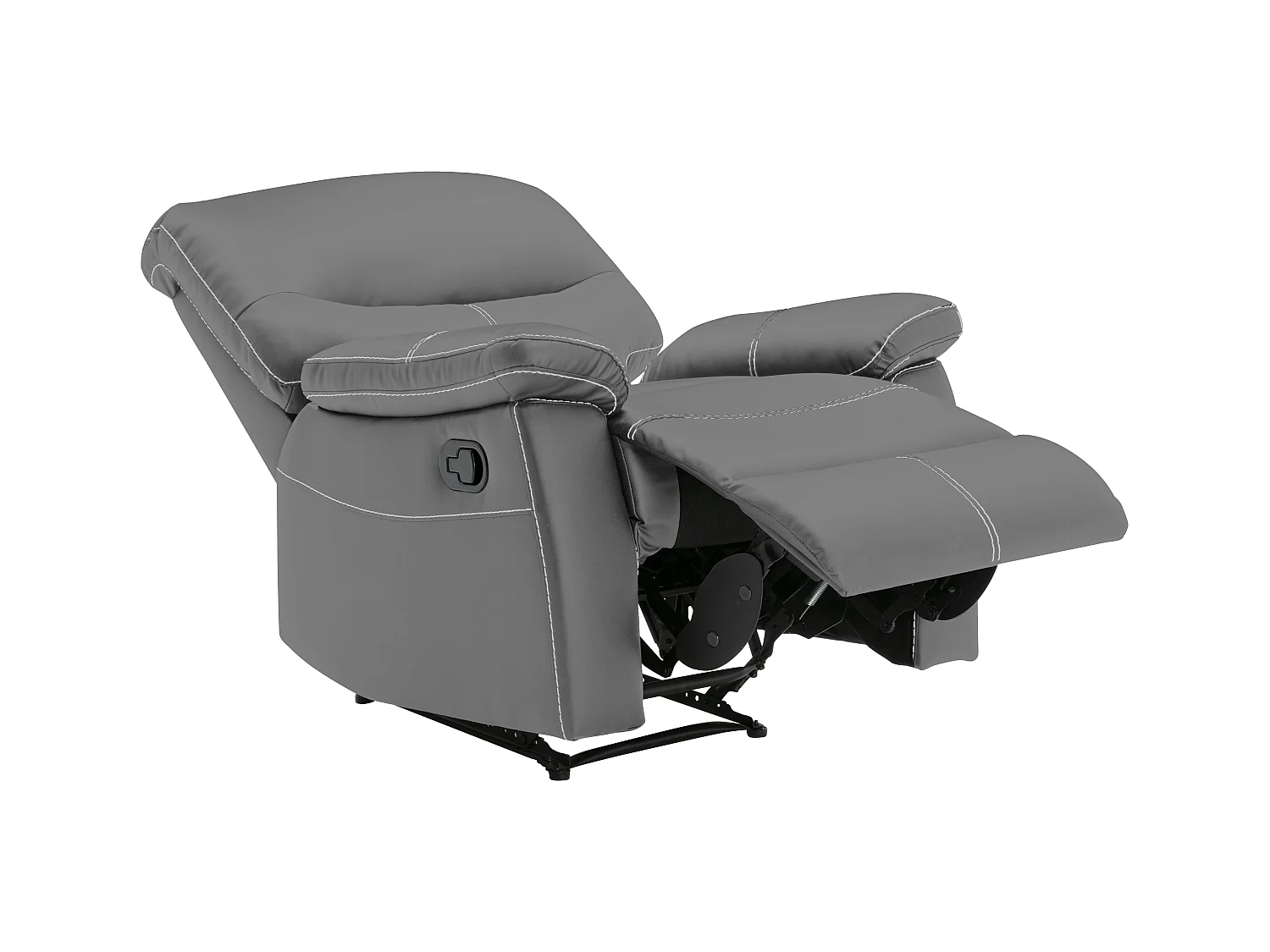 Canapés 3 places 2 places et un fauteuil relax en simili gris CANBY