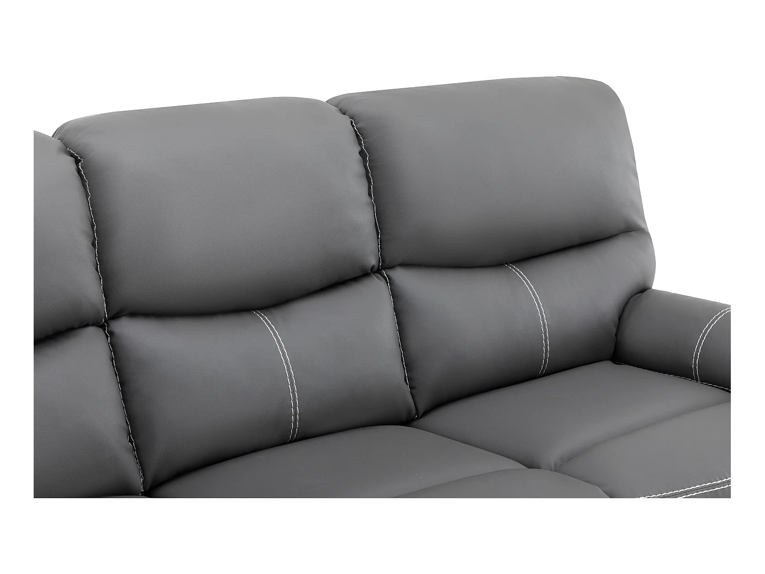 Canapés 3 places 2 places et un fauteuil relax en simili gris CANBY
