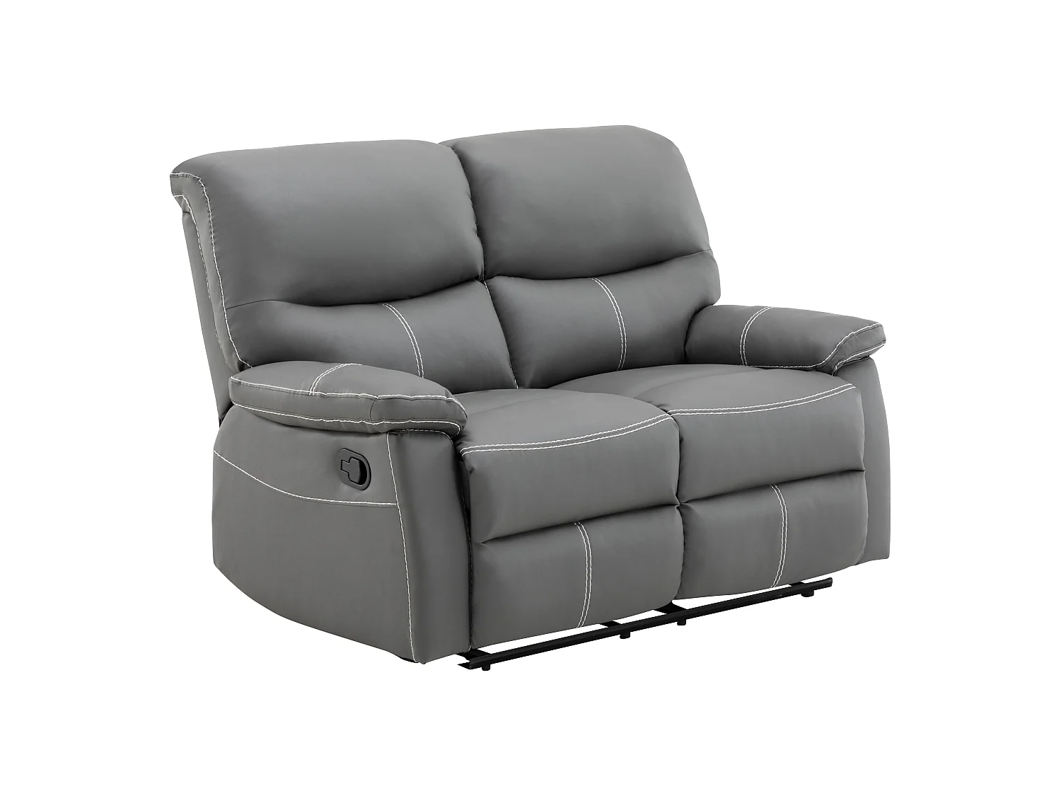 Canapés 3 places 2 places et un fauteuil relax en simili gris CANBY