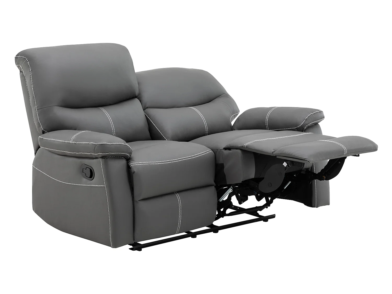 Canapés 3 places 2 places et un fauteuil relax en simili gris CANBY