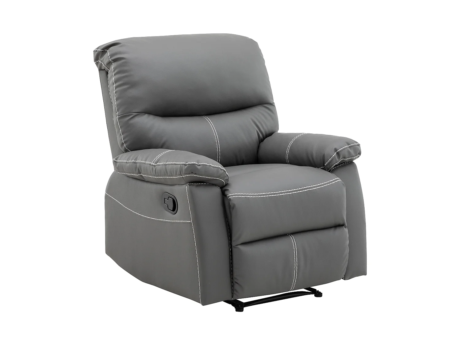 Canapés 3 places 2 places et un fauteuil relax en simili gris CANBY