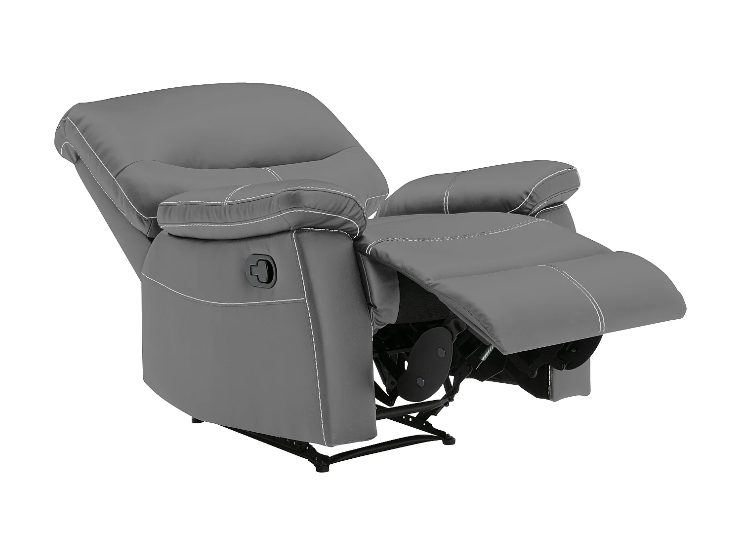 Canapés 3 places 2 places et un fauteuil relax en simili gris CANBY