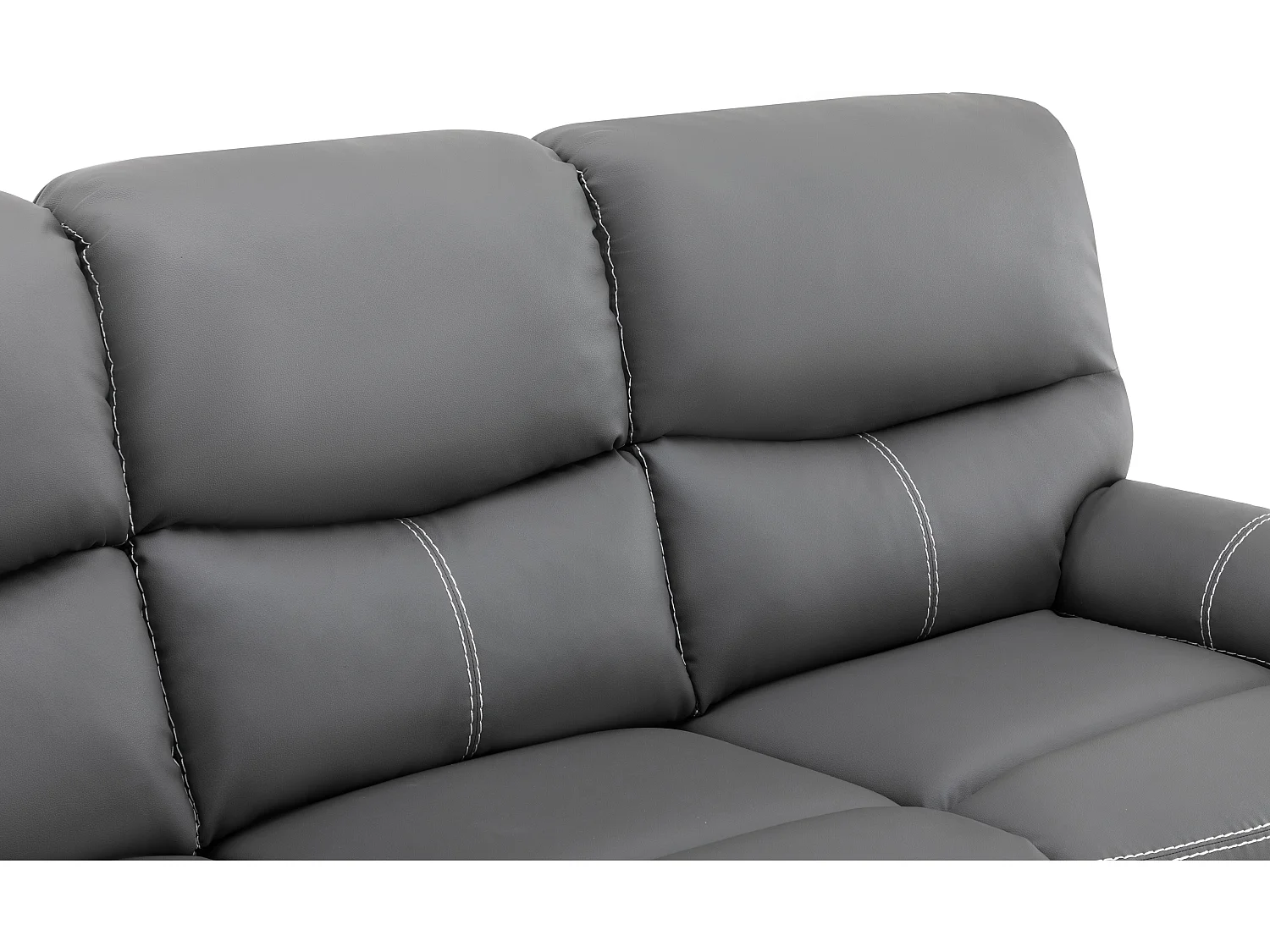 Canapé 3 places et un fauteuil relax en simili gris CANBY