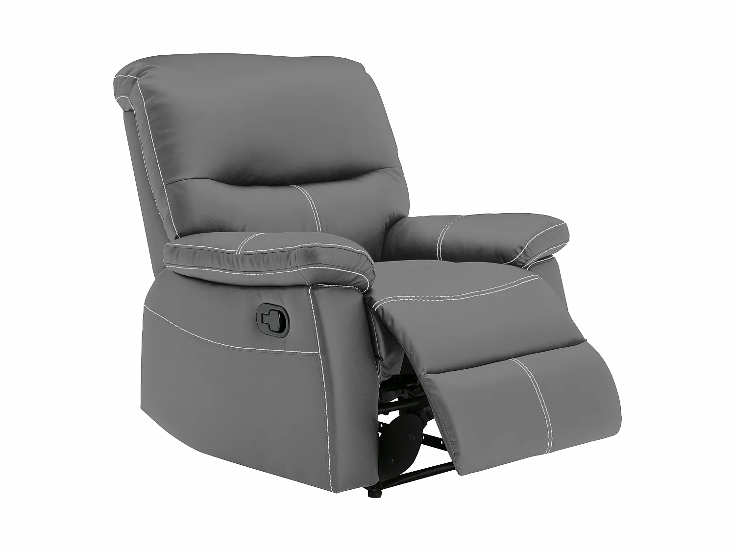 Canapé 3 places et un fauteuil relax en simili gris CANBY