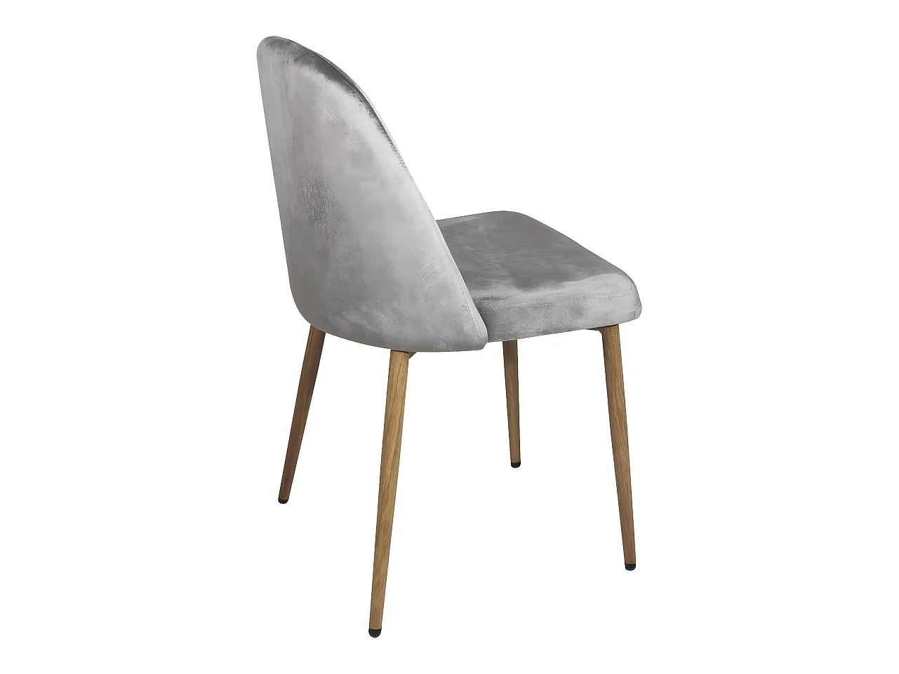 Lote de 2 sillas para salón o comedor, terciopelo acolchado, patas de metal color madera clara DIMA (gris)