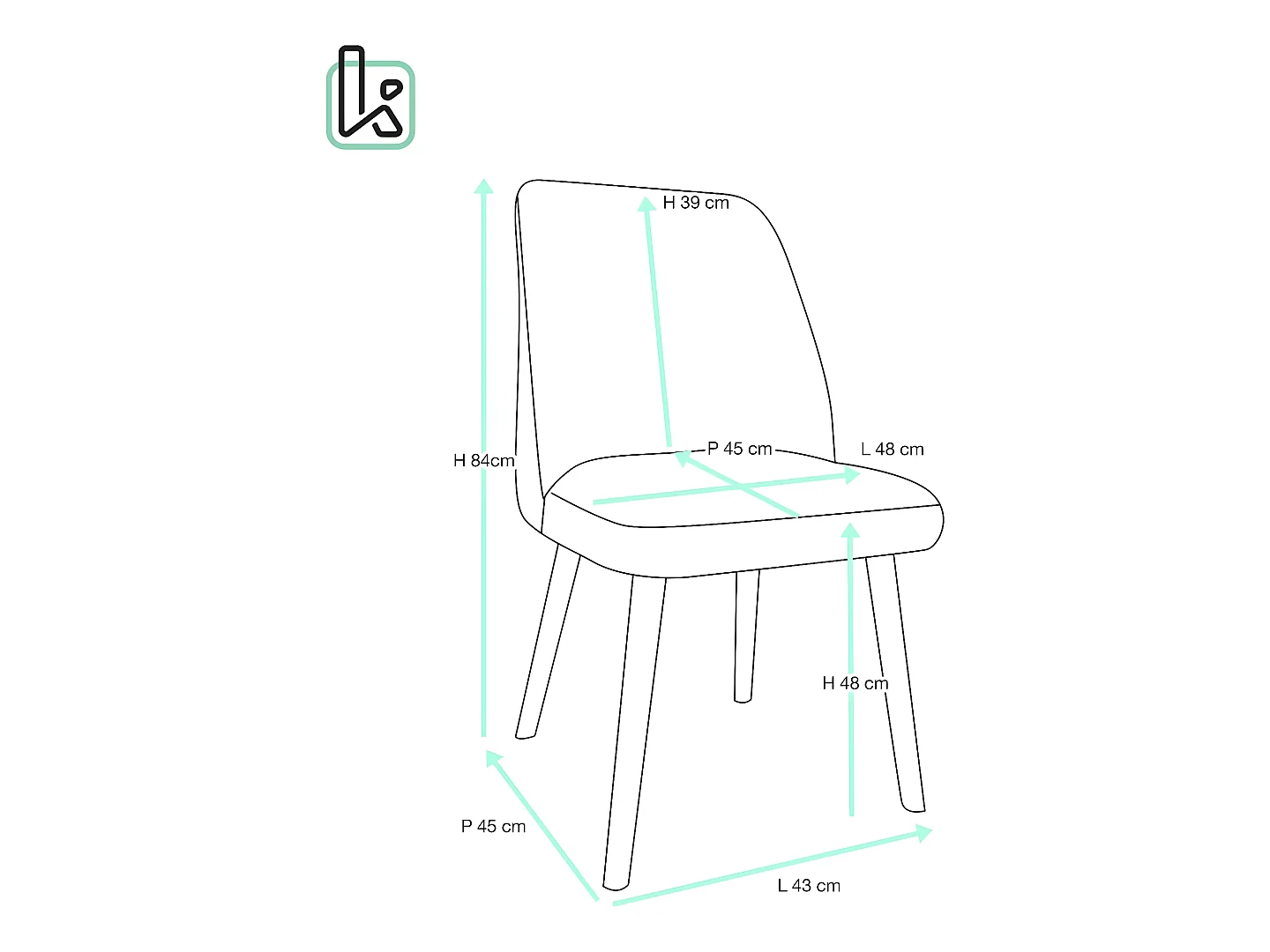 Lote de 2 sillas para salón o comedor, terciopelo acolchado, patas de metal color madera clara DIMA (gris)