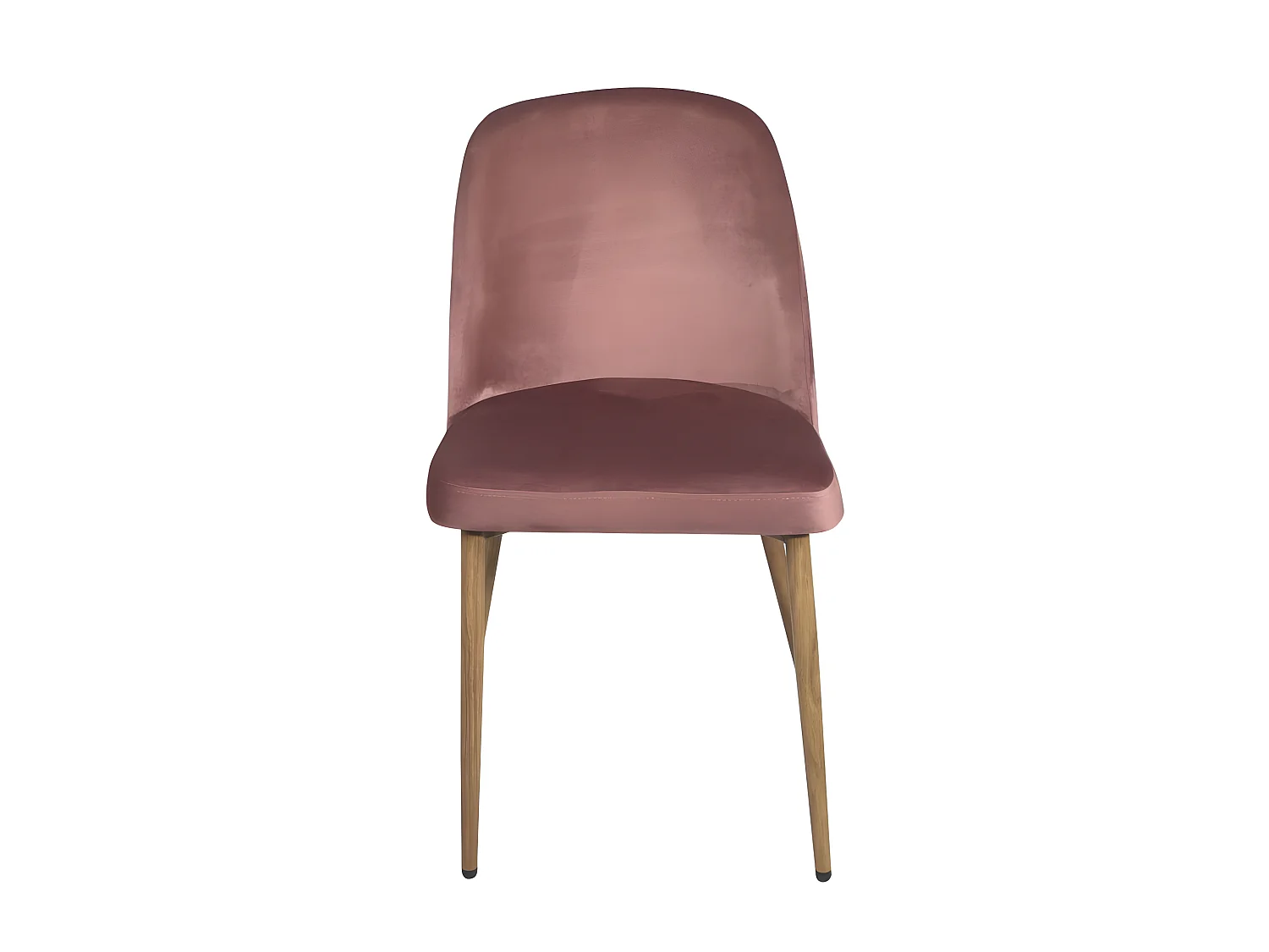 Lot 2 chaises salon salle à manger velours rembourré pieds métal ton bois clair DIMA (rose)