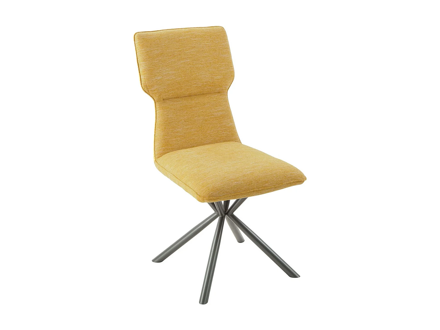 PAST - Lot de 4 Chaises Tissu Chiné Jaune Piètement Etoile