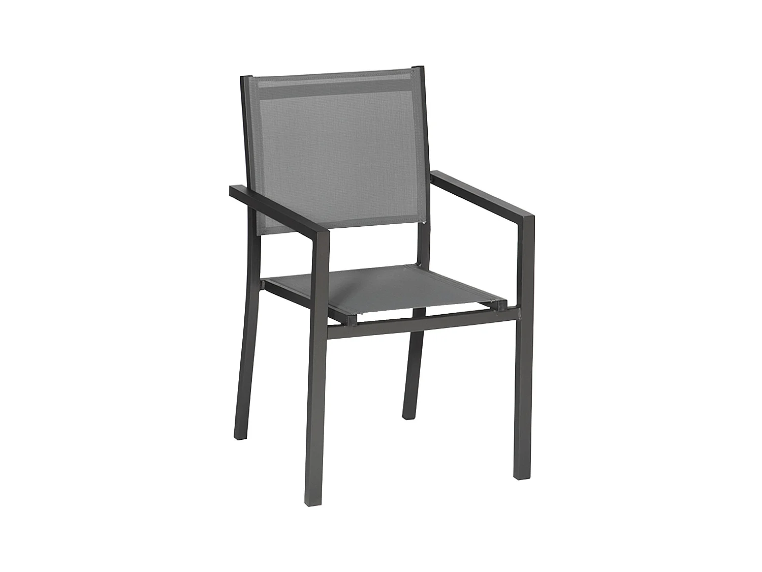 6er Set Stühle aus anthrazitfarbenem Aluminium - graues Textilene