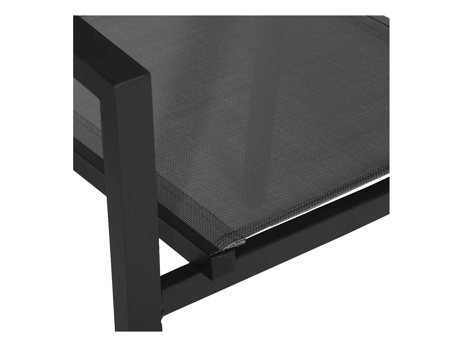 6er Set Stühle aus anthrazitfarbenem Aluminium - graues Textilene