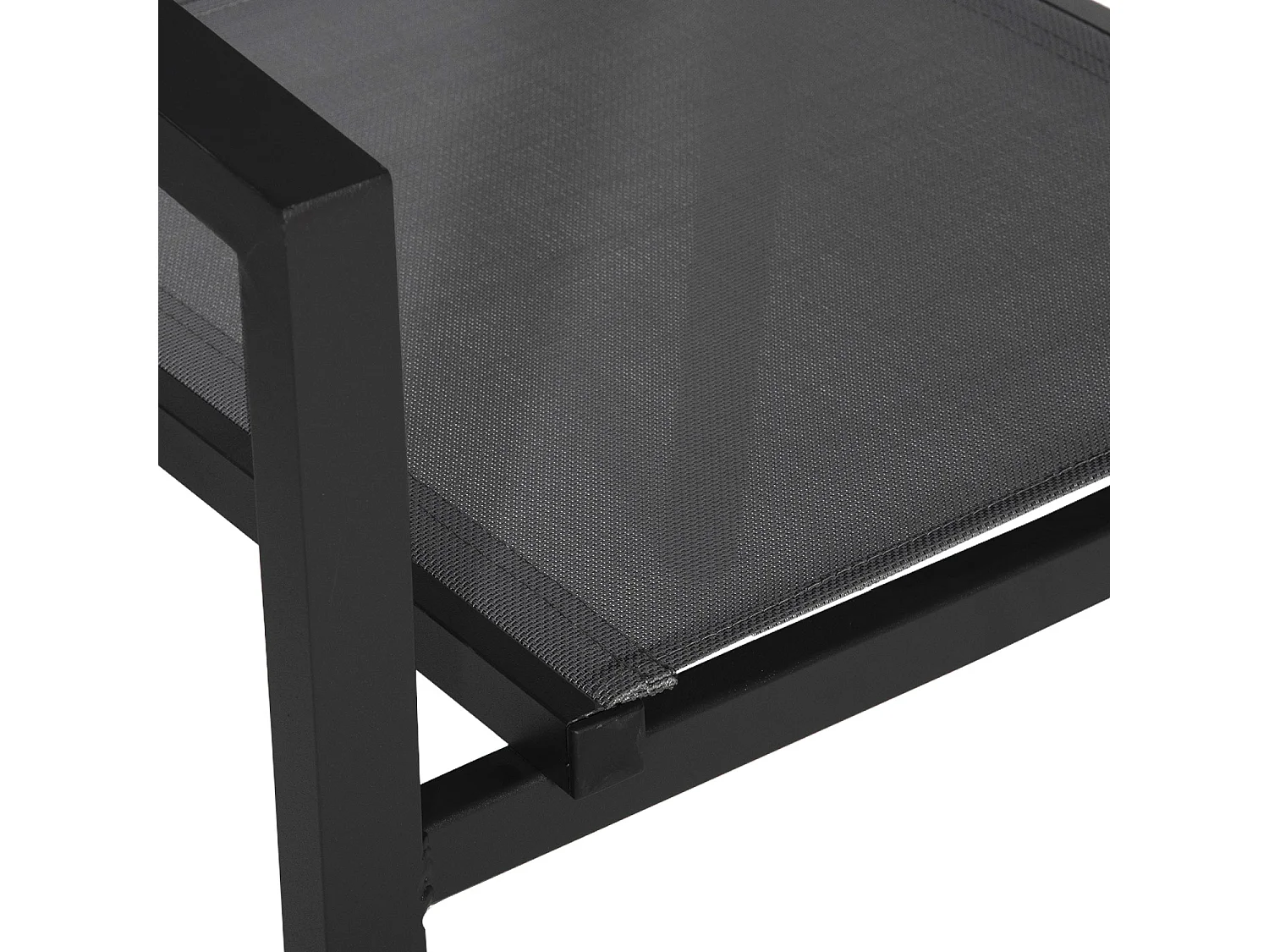 6er Set Stühle aus anthrazitfarbenem Aluminium - graues Textilene