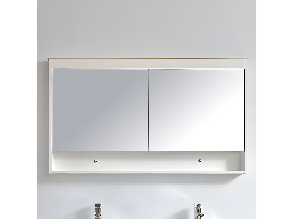 Armoire de toilette bloc-miroir 120 cm TYPO finition mélaminé blanc
