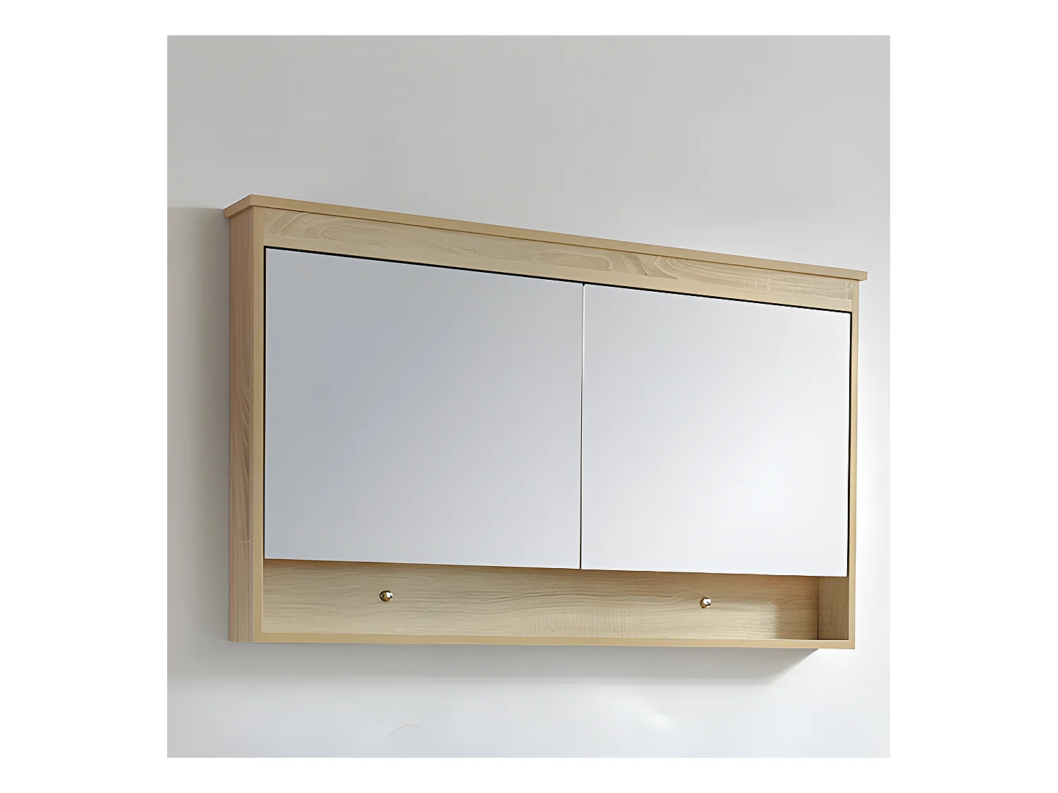 Armoire de toilette bloc-miroir 120 cm TYPO finition mélaminé chêne 114 cm