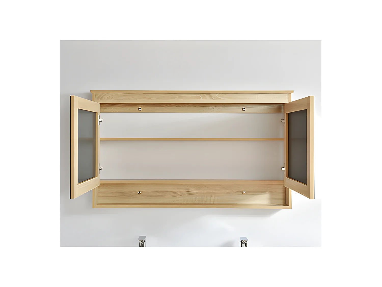 Armoire de toilette bloc-miroir 120 cm TYPO finition mélaminé chêne 114 cm