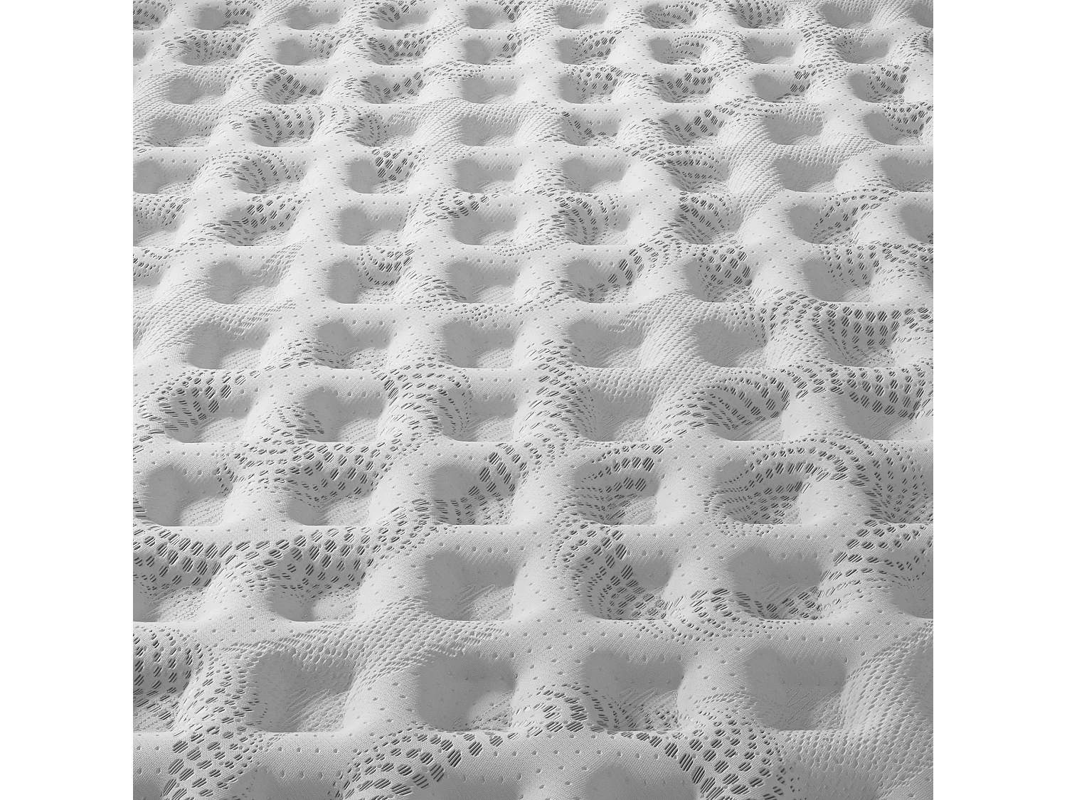 Ensemble matelas + lit 120x190 cm, matelas 30cm ressorts ensachés + mémoire de forme, lit à tête de lit capitonnée similicuir blanc