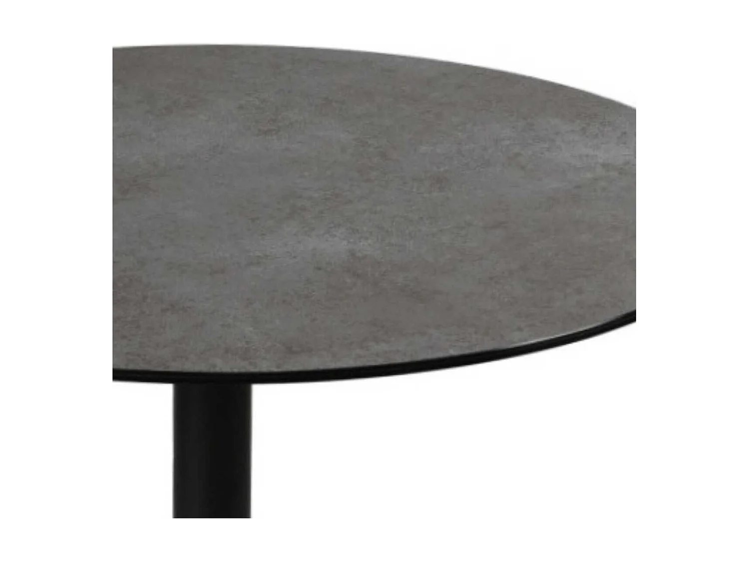 SADA - Table Repas Aspect Céramique Pied Central Anthracite