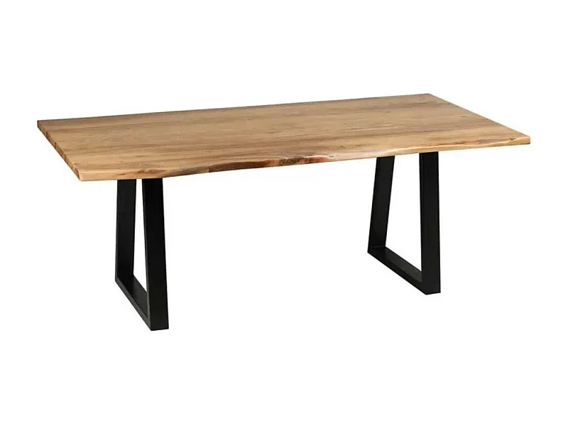 BOWNA - Table 200cm en Acacia Massif et Métal Noir