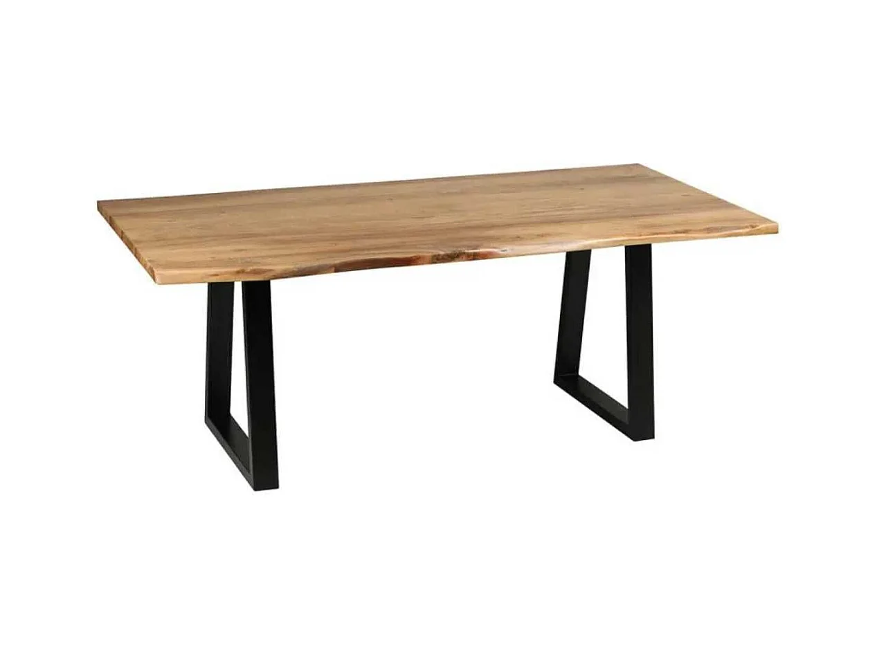 BOWNA - Table 200cm en Acacia Massif et Métal Noir