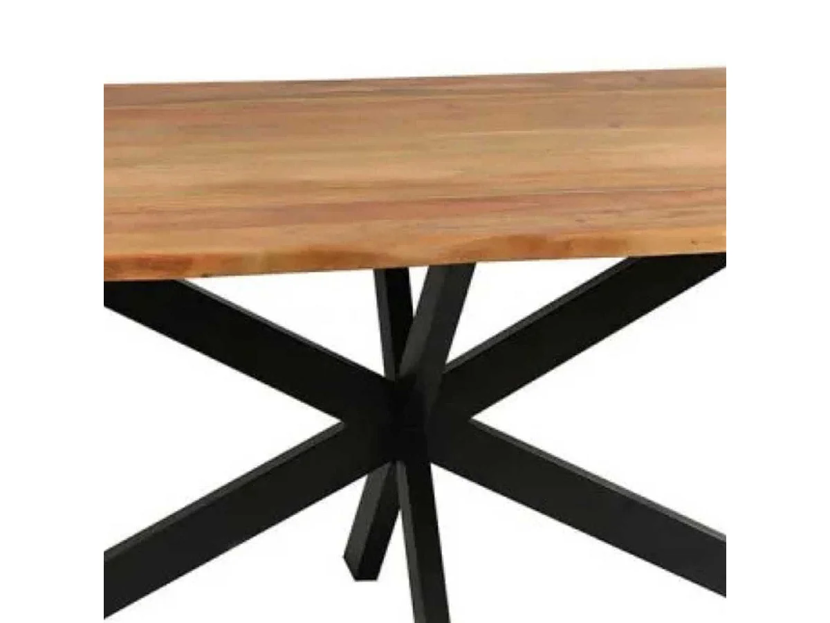 BOWNA - Table 200cm en Acacia Massif Piètement Etoile