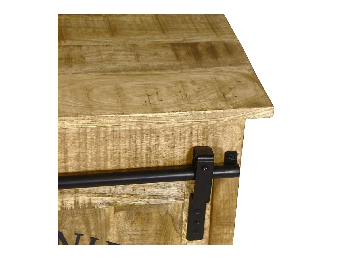 POPPY - Meuble de Rangement en Manguier Motif "Wine Bar"