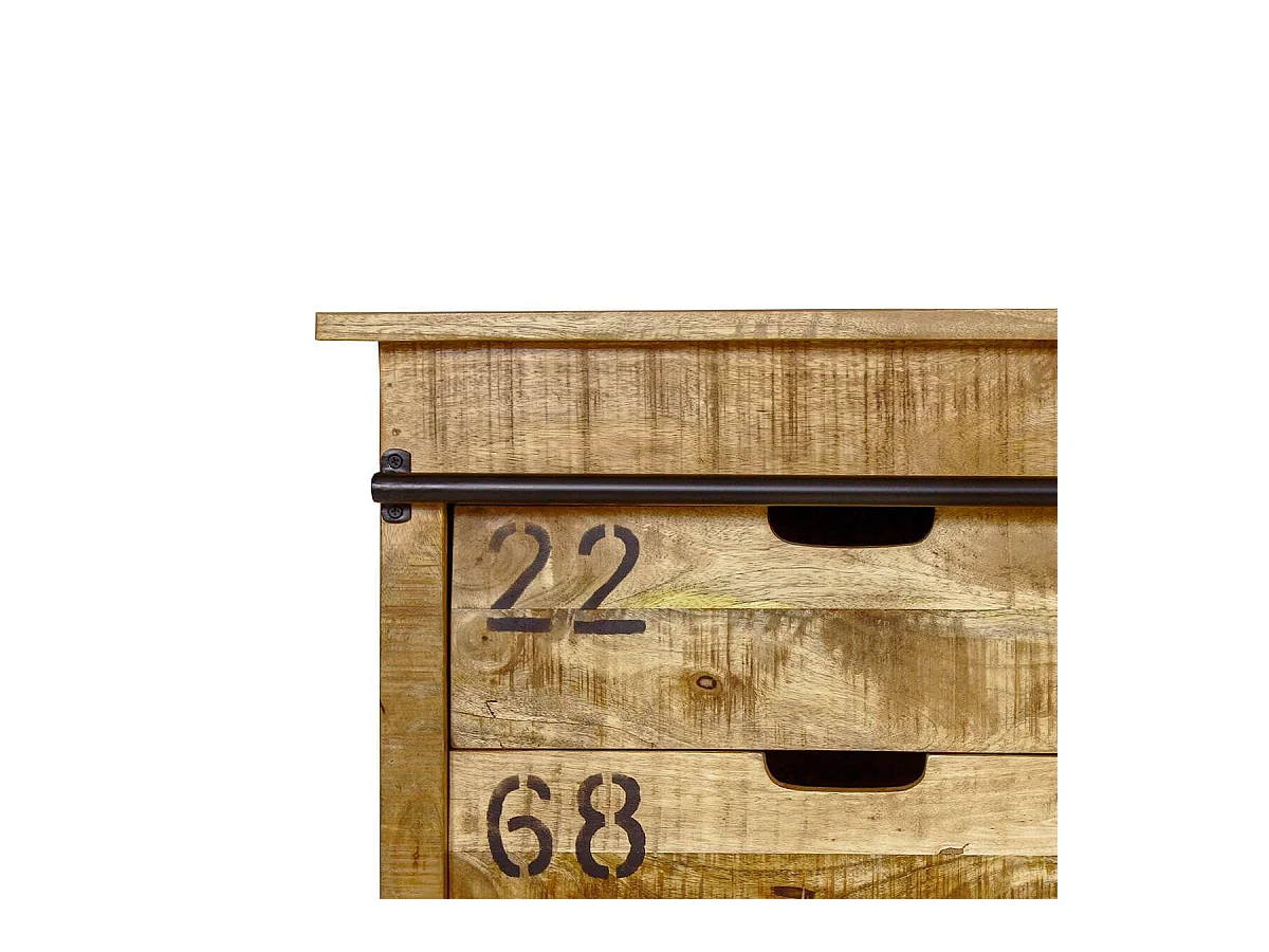 POPPY - Meuble de Rangement en Manguier Motif "Wine Bar"