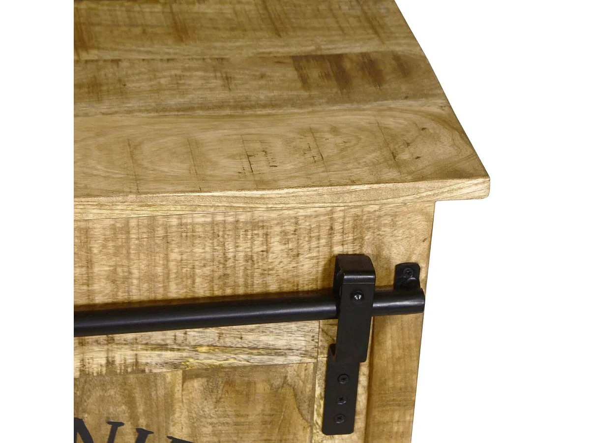 POPPY - Meuble de Rangement en Manguier Motif "Wine Bar"