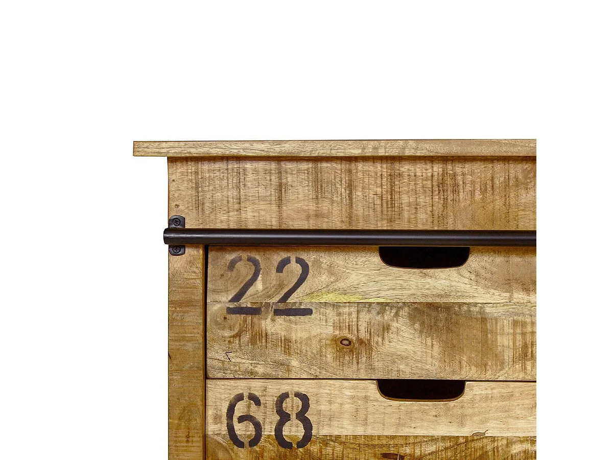 POPPY - Meuble de Rangement en Manguier Motif "Wine Bar"