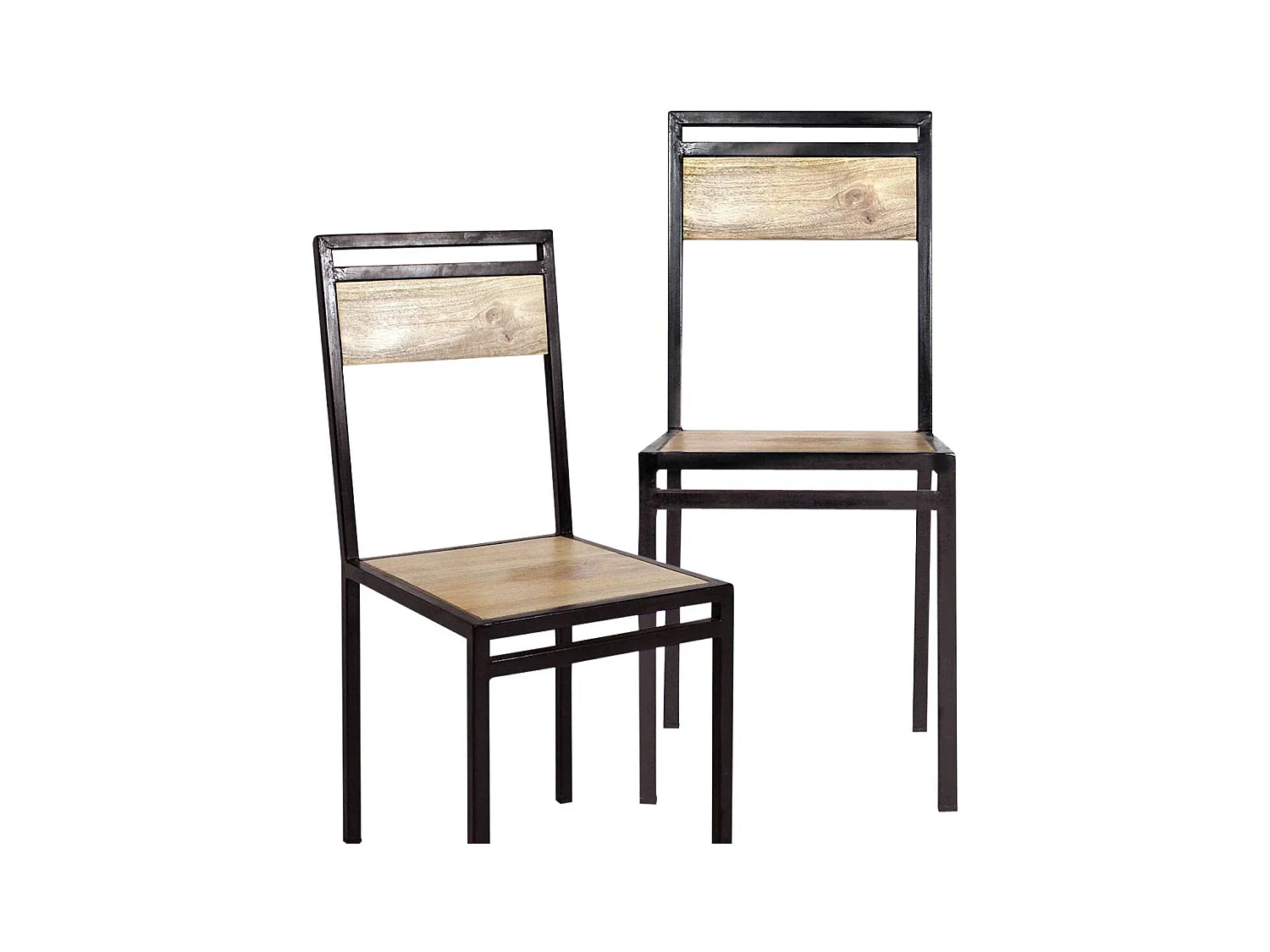 Chaise en bois de manguier New-York (lot de 2)