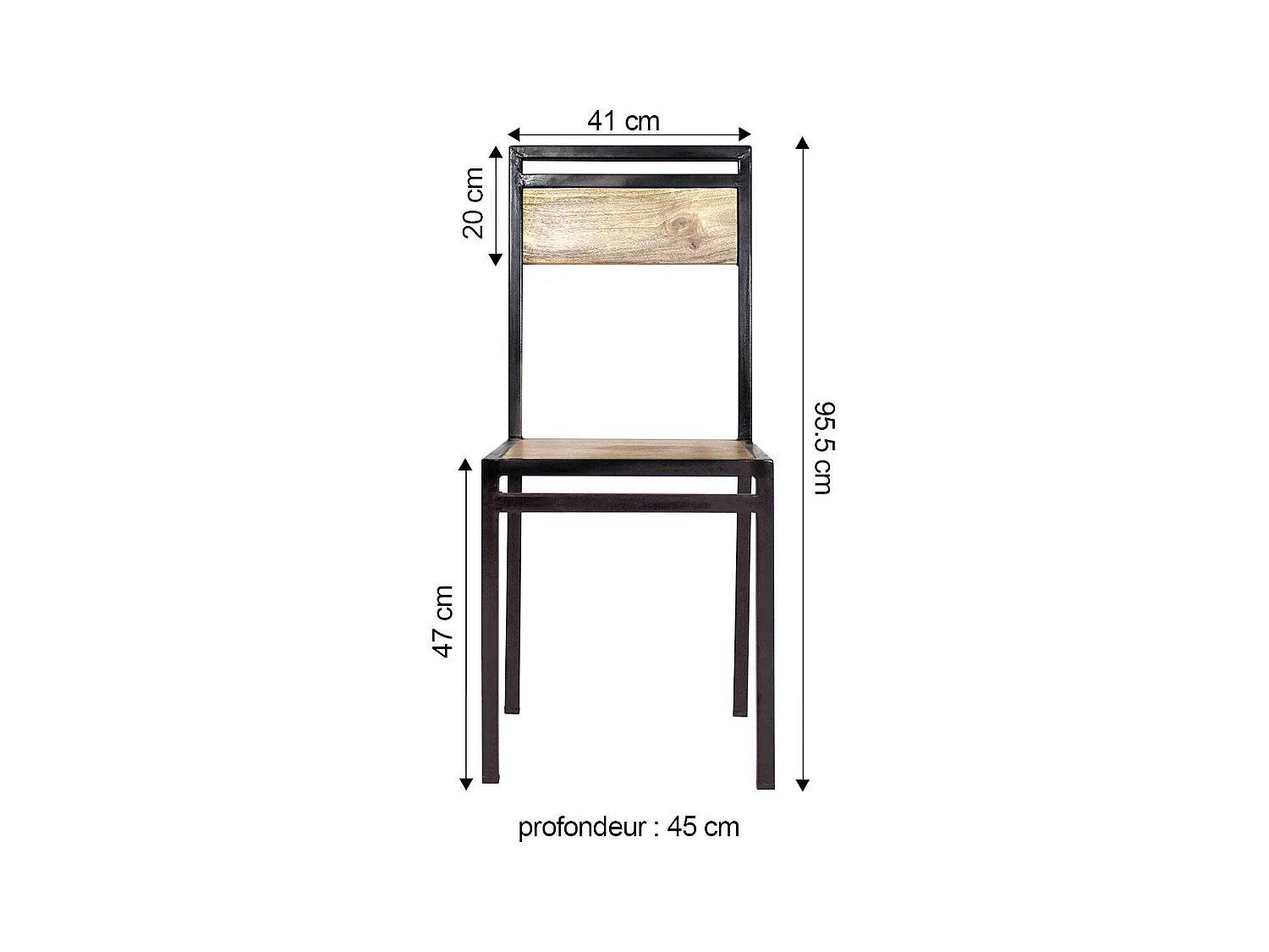 Chaise en bois de manguier New-York (lot de 2)