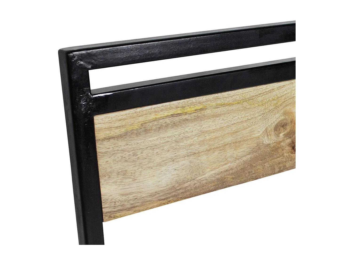 Conjunto de 2 sillas industriales de madera de mango negro para salón y comedor