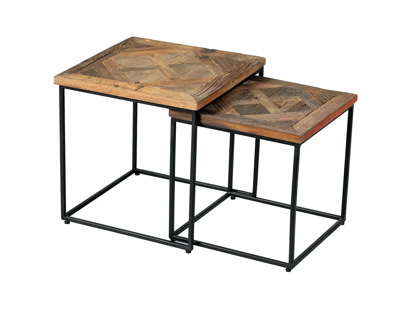 MANEA - Lot de 2 Tables Gigognes en Manguier Massif Recyclé