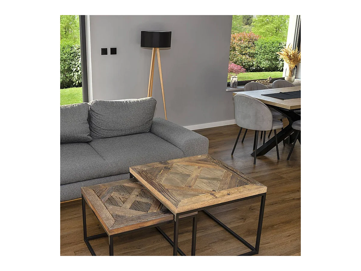 MANEA - Lot de 2 Tables Gigognes en Manguier Massif Recyclé