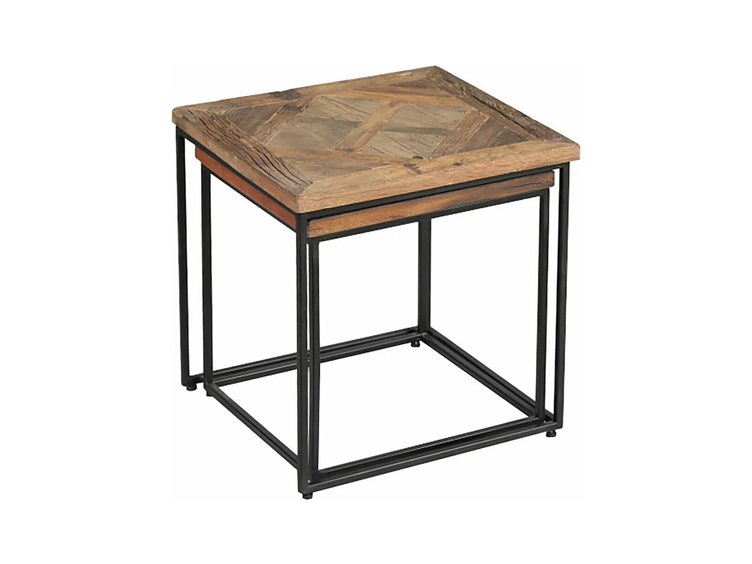 MANEA - Lot de 2 Tables Gigognes en Manguier Massif Recyclé