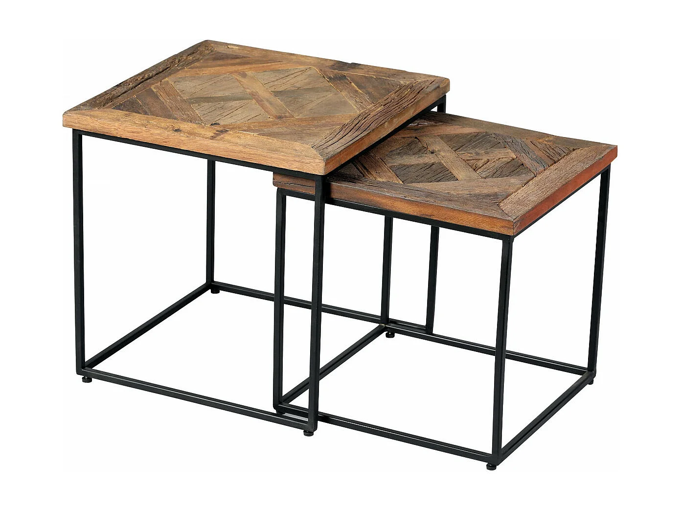 MANEA - Lot de 2 Tables Gigognes en Manguier Massif Recyclé