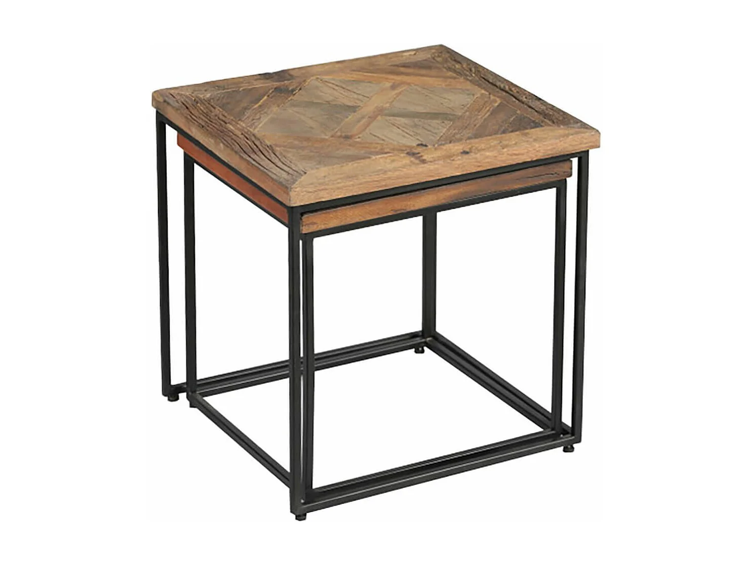 MANEA - Lot de 2 Tables Gigognes en Manguier Massif Recyclé