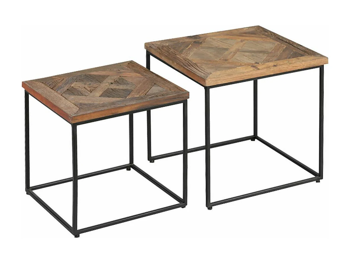 MANEA - Lot de 2 Tables Gigognes en Manguier Massif Recyclé