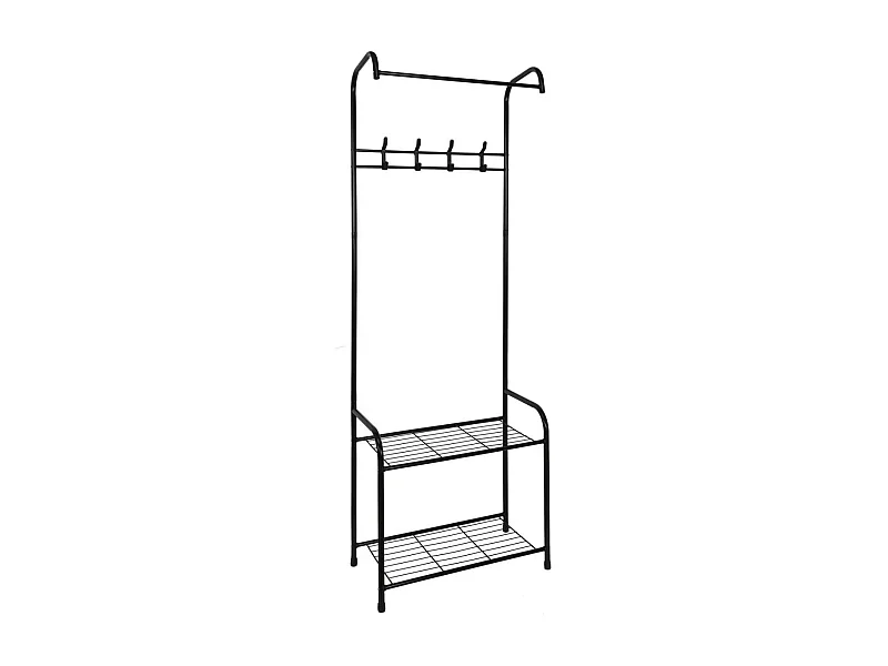 WELCOME - Penderie d'Entrée 2 Etagères 4 Crochets