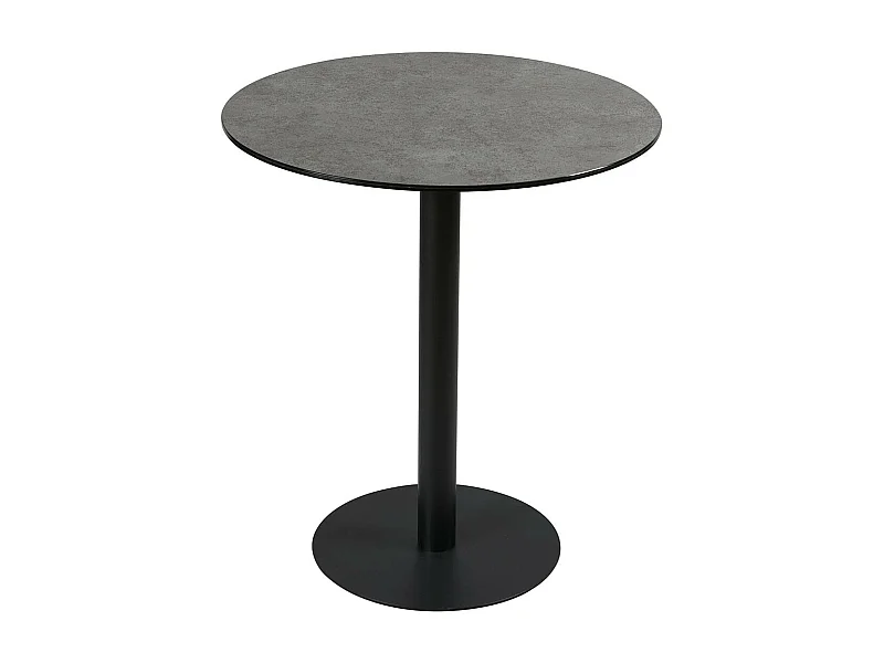 SADA - Table Haute Aspect Céramique Pied Central Anthracite