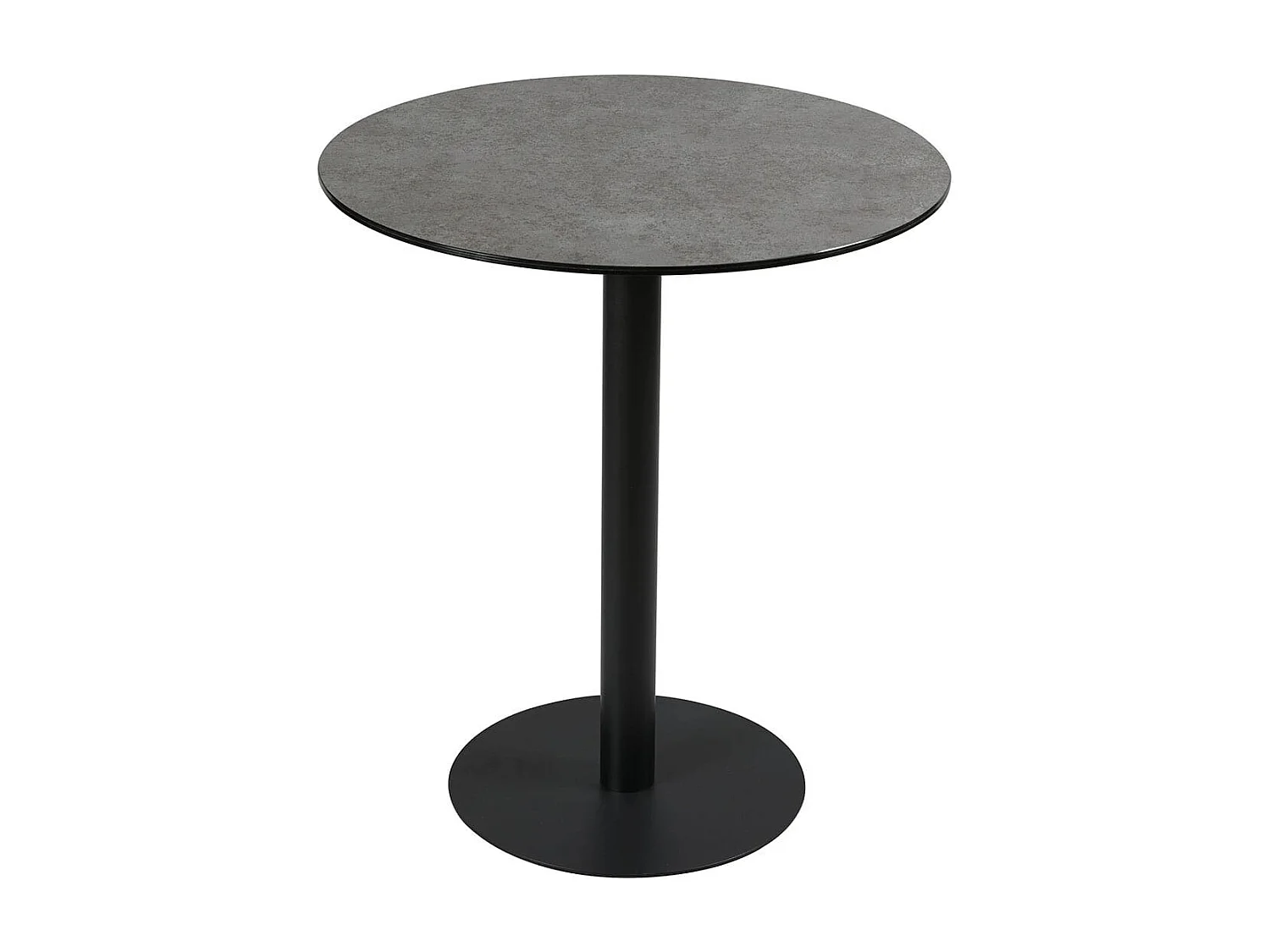 SADA - Table Haute Aspect Céramique Pied Central Anthracite