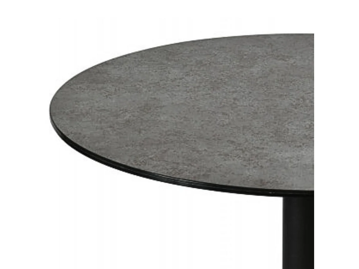 SADA - Table Haute Aspect Céramique Pied Central Anthracite