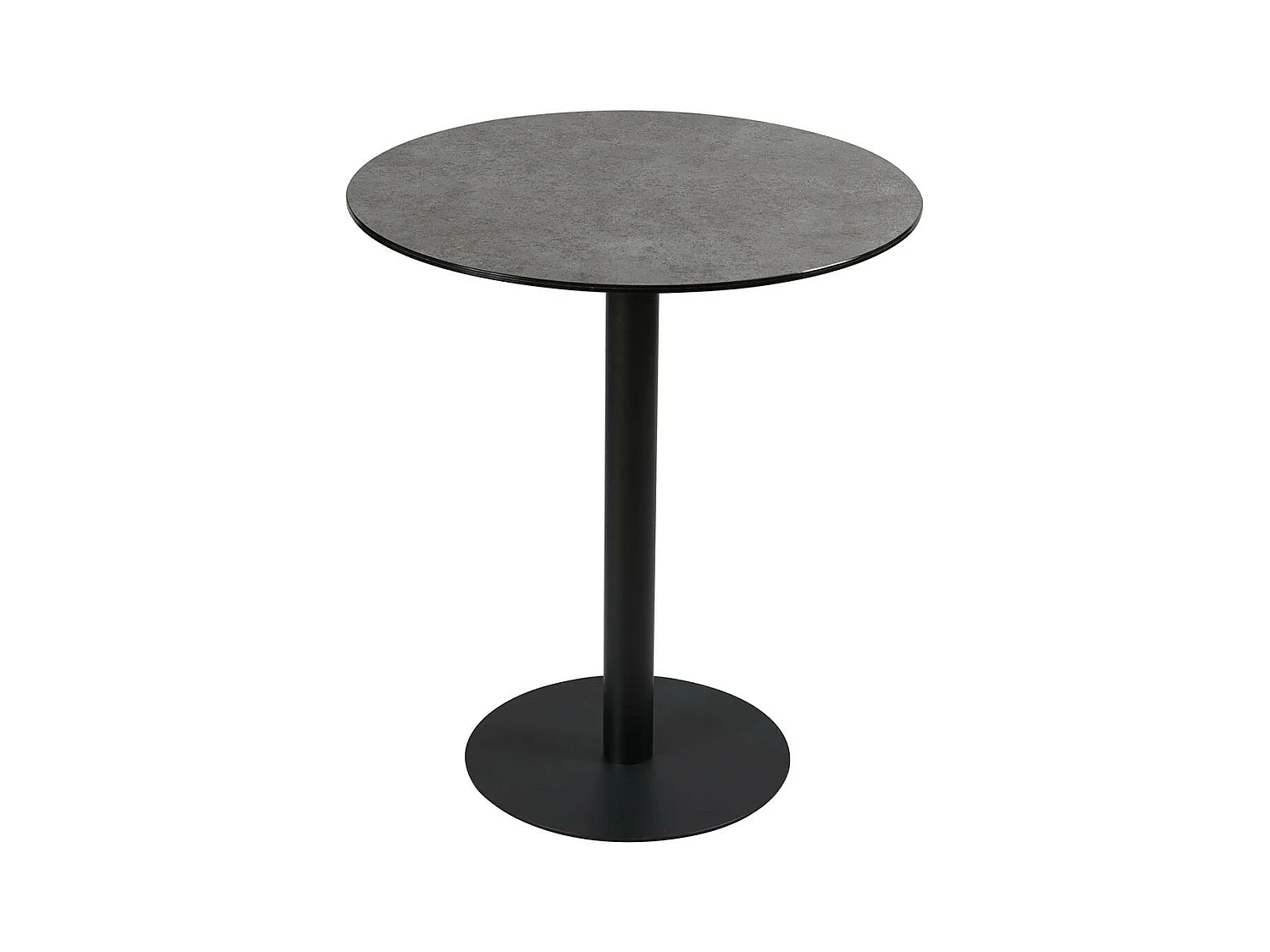 SADA - Table Haute Aspect Céramique Pied Central Anthracite