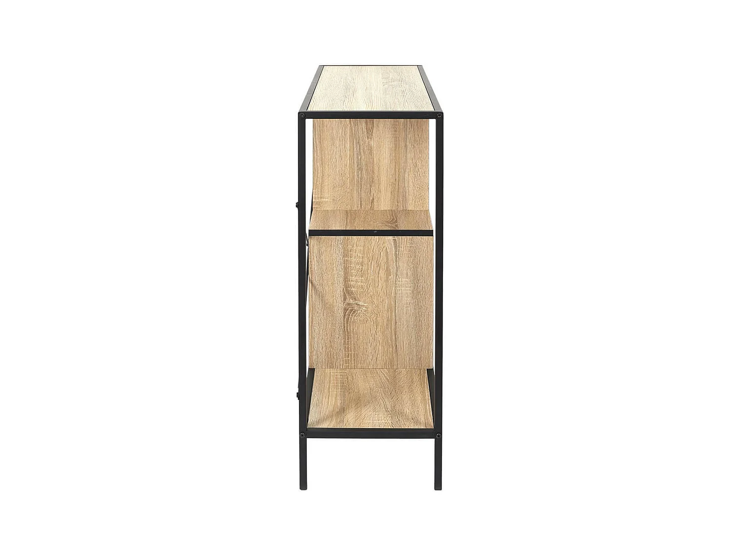 ENDIS - Etagère 3 Niveaux Aspect Bois et Métal Noir