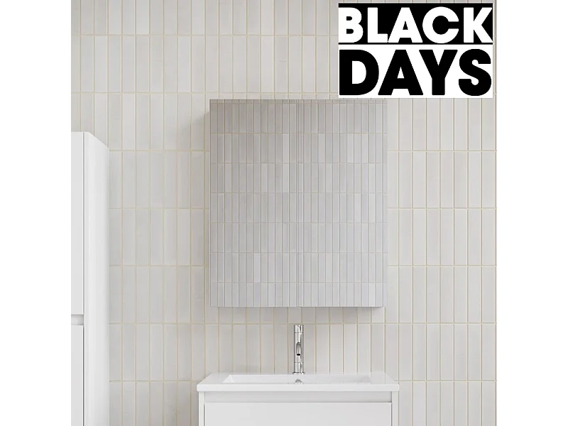 Armoire de toilette bloc-miroir FORTINA largeur 60 cm blanc