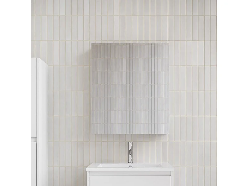 Armoire de toilette bloc-miroir FORTINA largeur 60 cm blanc