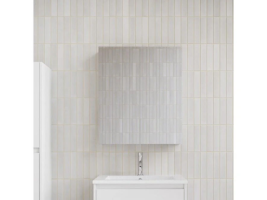 Armoire de toilette bloc-miroir FORTINA largeur 60 cm blanc