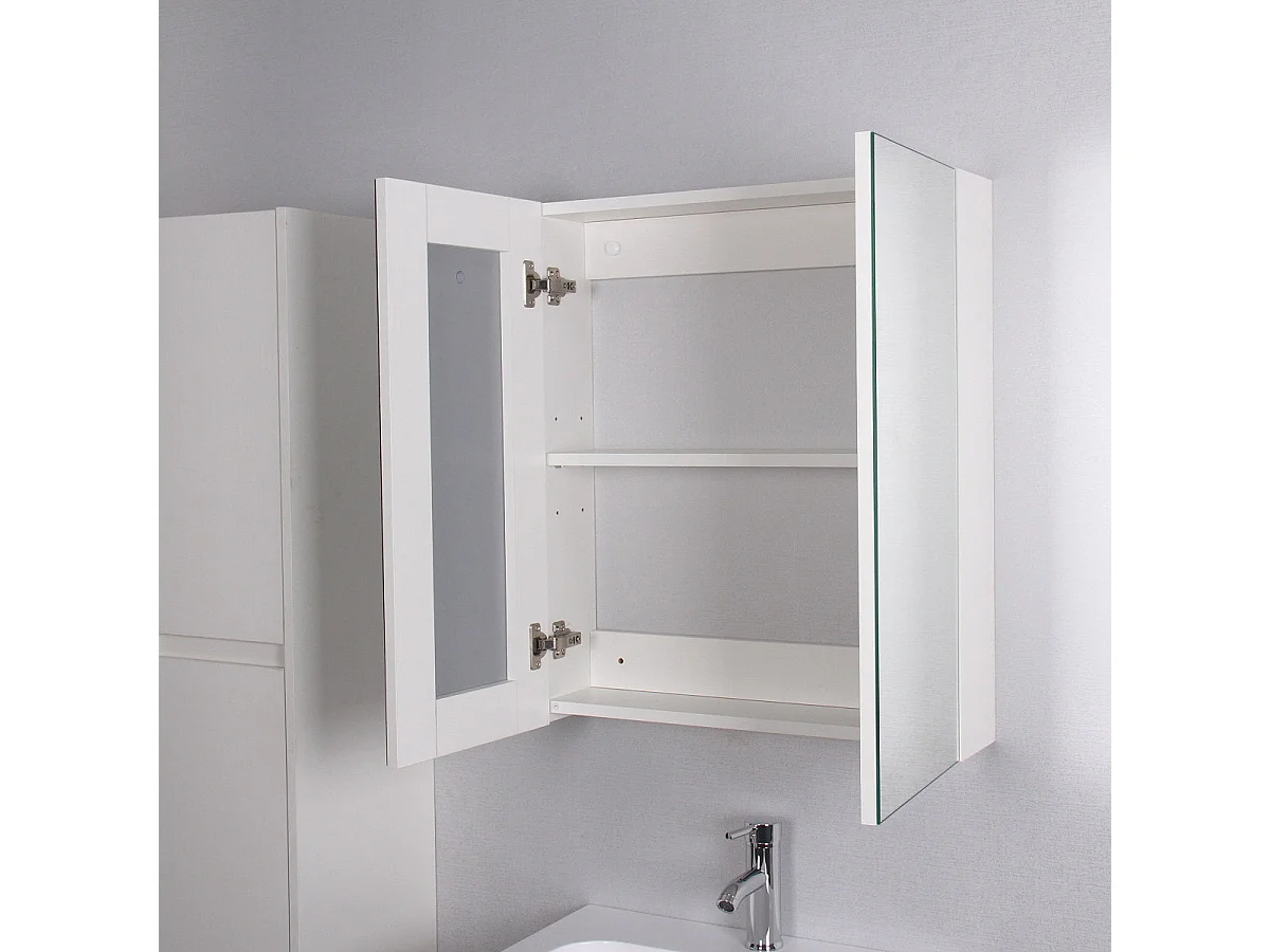 Armoire de toilette bloc-miroir FORTINA largeur 60 cm blanc