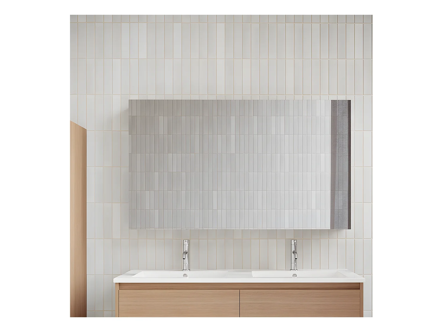 Armario espejo FORTINA ancho 120 cm roble claro