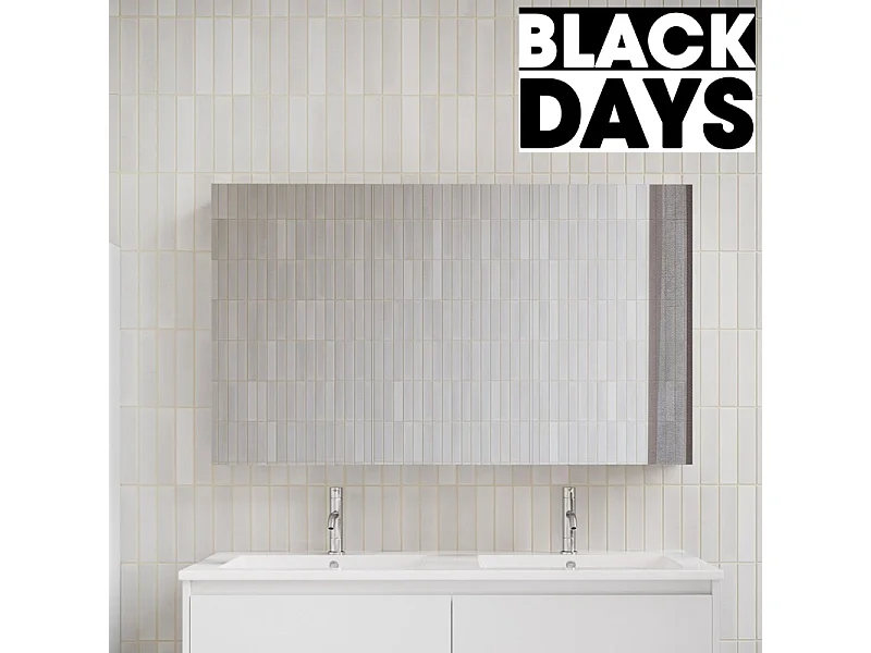 Armoire de toilette bloc-miroir FORTINA largeur 120 cm blanc